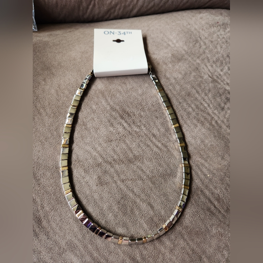 On 34th Silver Bronze Necklace NWT